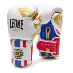 Leone 1947 Thai Style 16 Oz Gloves White Red Blue