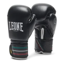 Leone 1947 Boxing Flag Style 14 Oz Gloves Black White