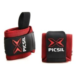 Picsil Wrist Wraps Black Red (pair)