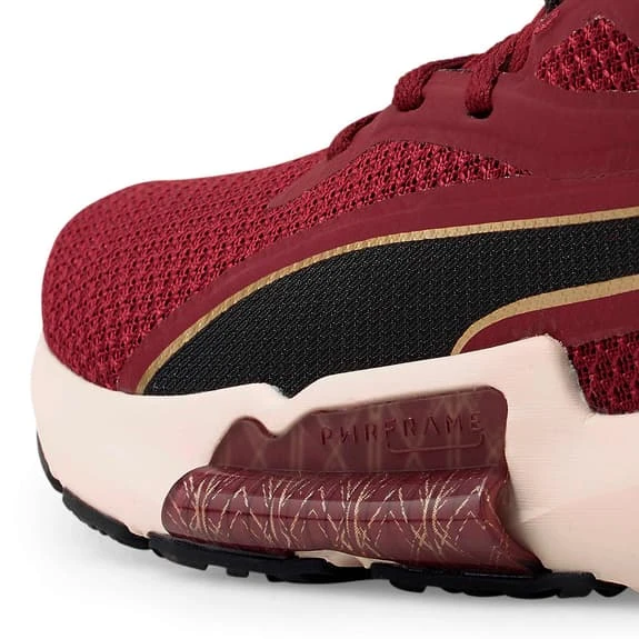Puma PWRFrame TR Deco Glam Shoes Dark Red Black Women - Image 4