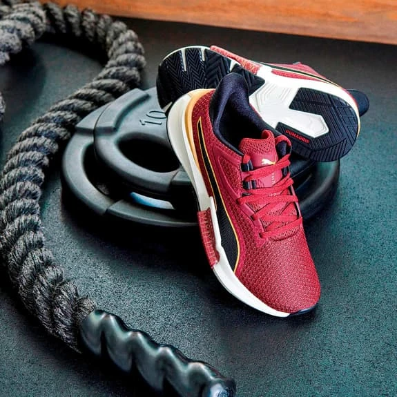 Puma PWRFrame TR Deco Glam Shoes Dark Red Black Women - Image 5