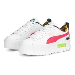 Puma Mayze Vacay Queen Shoes White Pink Green Kids