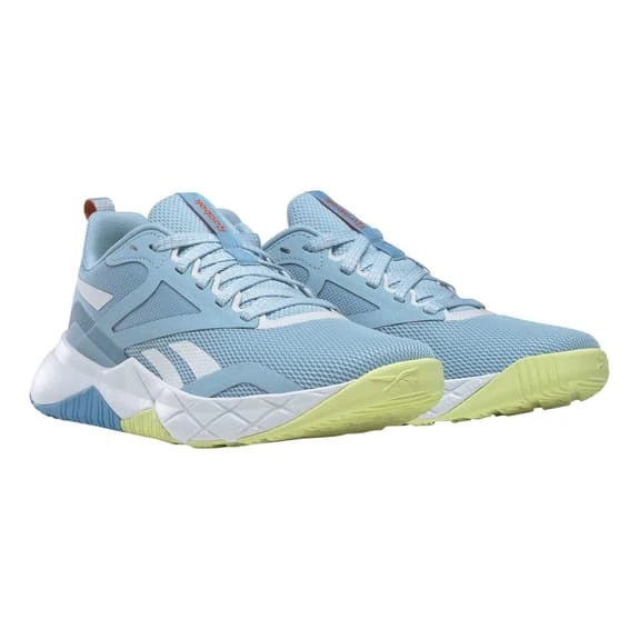 Reebok NFX Trainer Shoes Light Blue White Green Women - Image 5